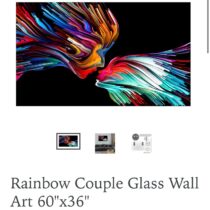 Rainbow Couple Glass Wall Art 60"x36"