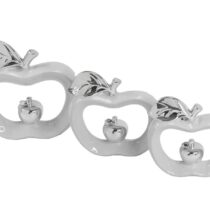 4pc Red Pears on Silver Plate Tabletop Decor