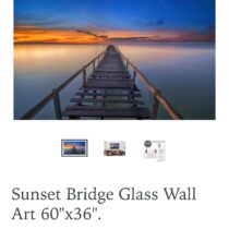 Sunset Bridge Glass Wall Art 60"x36"