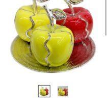 4pc Apples on Plate Tabletop Kitchen Decor
