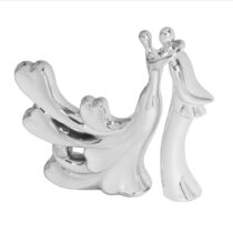 Silver Dancing Couple Sculpture