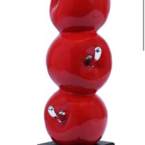 3pc Red Stacked Apples Sculpture