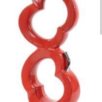 Red Double Ring Abstract Sculpture
