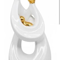 White & Gold Abstract Couple Sculpture