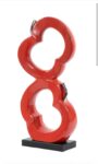Red Double Ring Abstract Sculpture