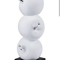 3pc White Stacked Apples Sculpture