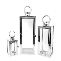 3pc Silver Lantern Set