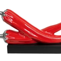 2pc Red Chili Peppers Lying Sculpture